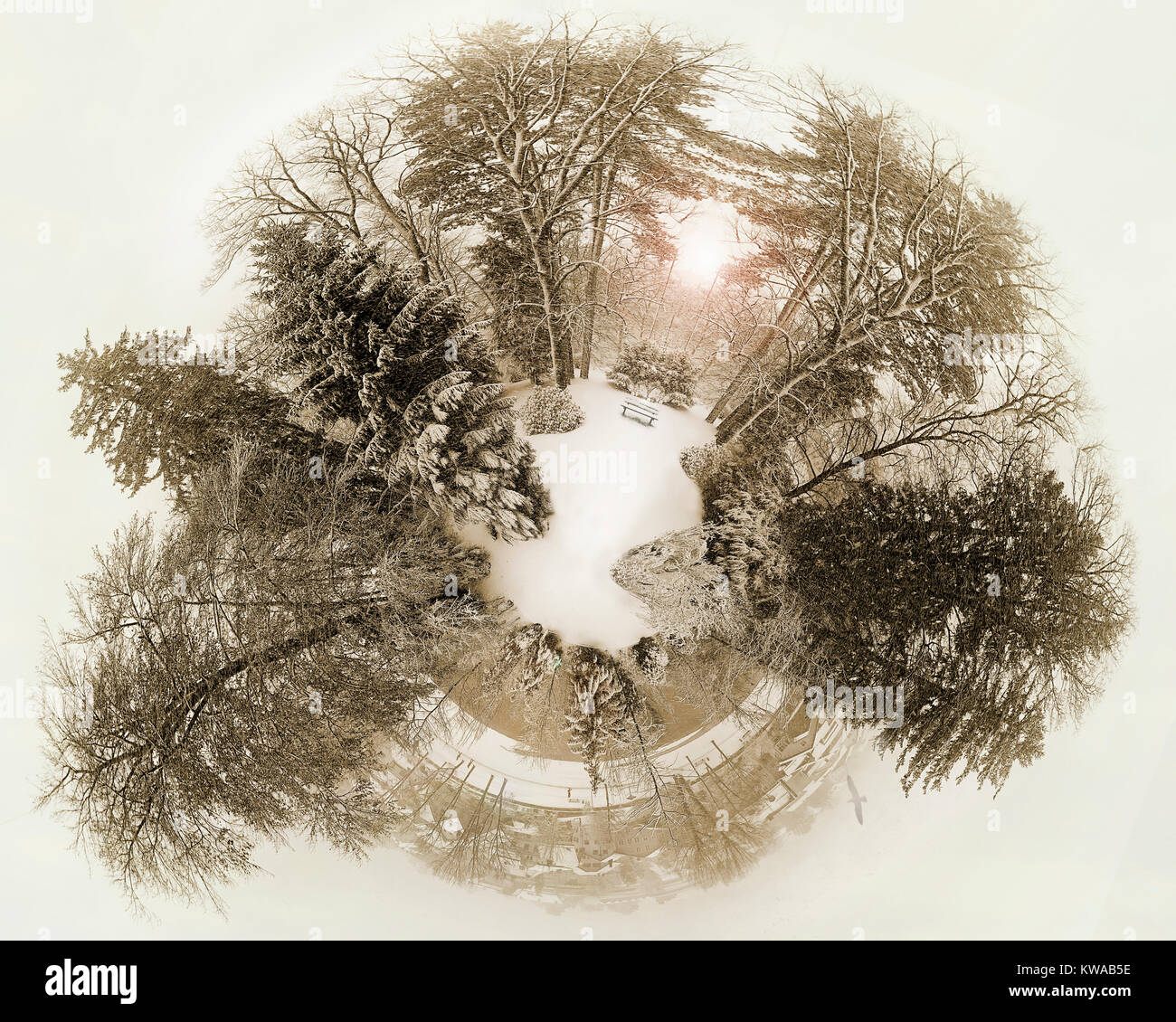 CONCEPT PHOTOGRAPHY: Wintergarden - Small Planet Image Stock Photo
