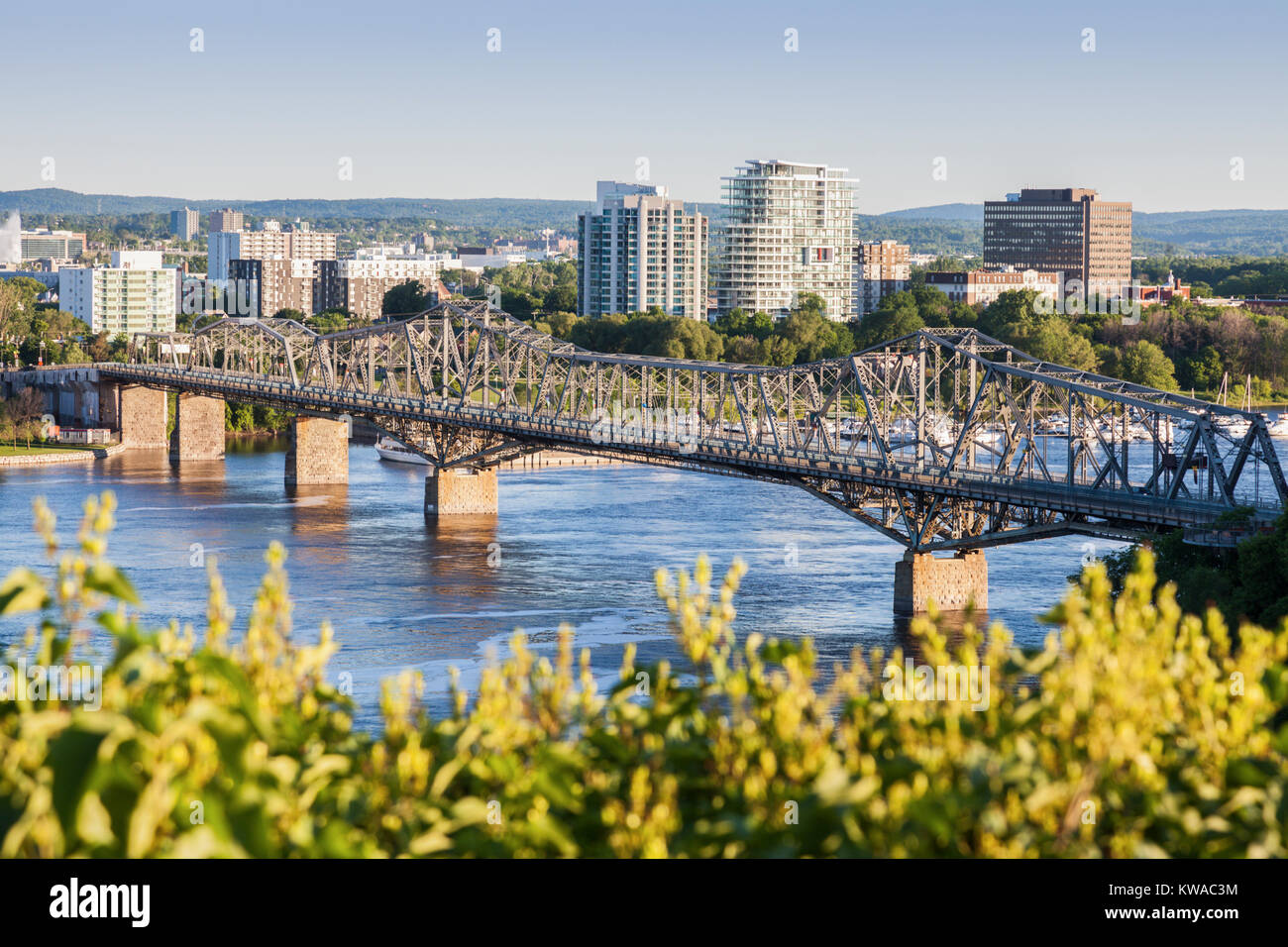 Panorama of Gatineau seen from Ottawa. Gatineau, Quebec, Canada Stock