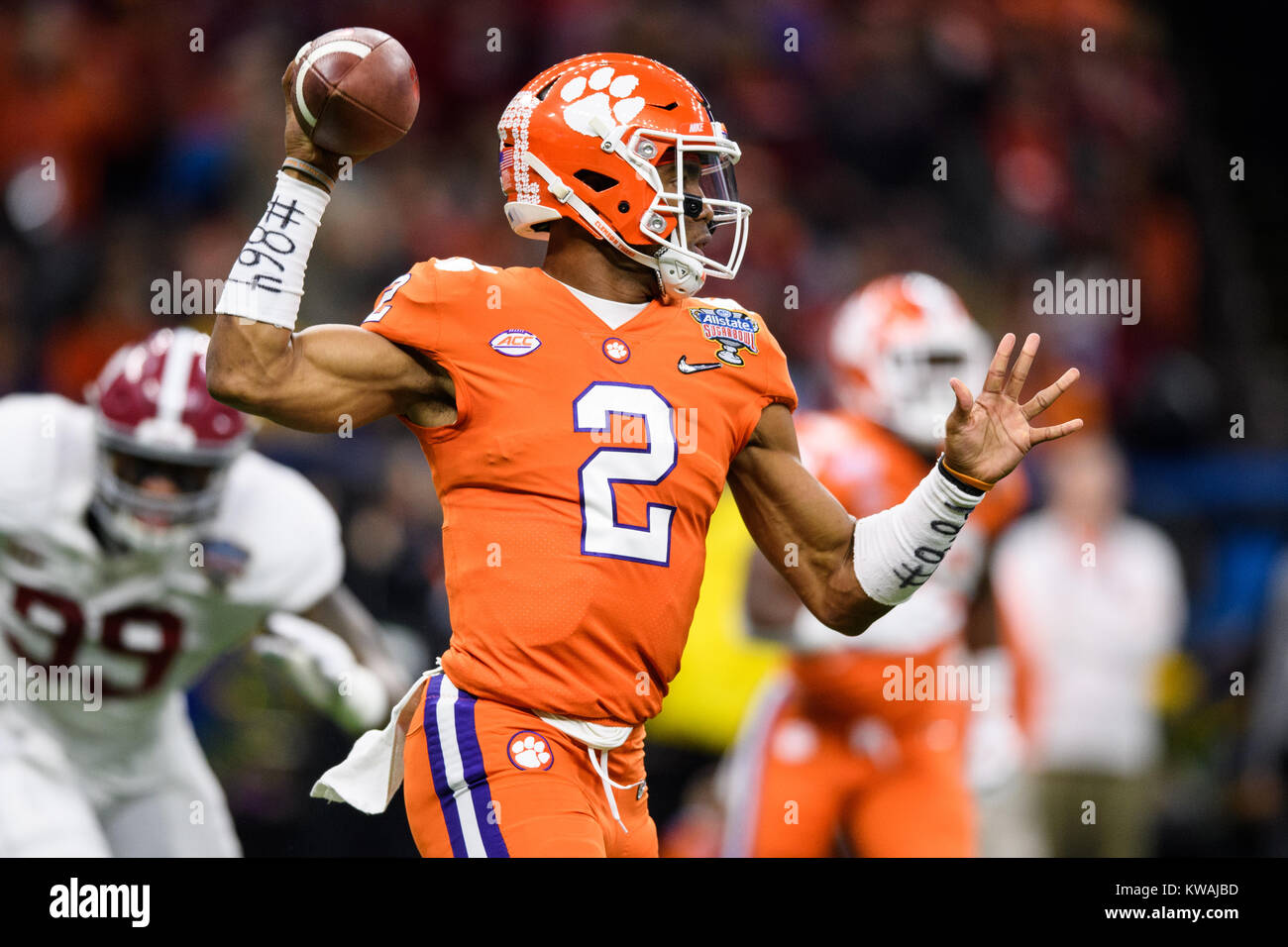 New Orleans, LA, USA. 1st Jan, 2018. Clemson Tigers quarterback Kelly