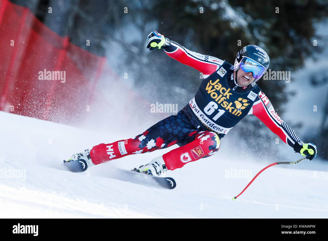 Val Gardena, Italy 16 December 2017. Thomsen Benjamin (Can) competing
