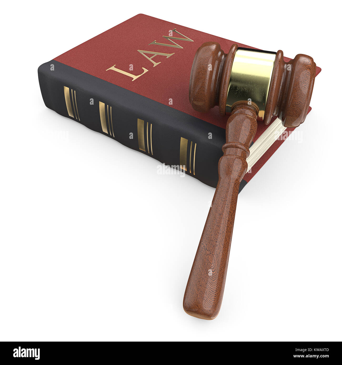 Law book and hammer. 3D render. Stock Photo