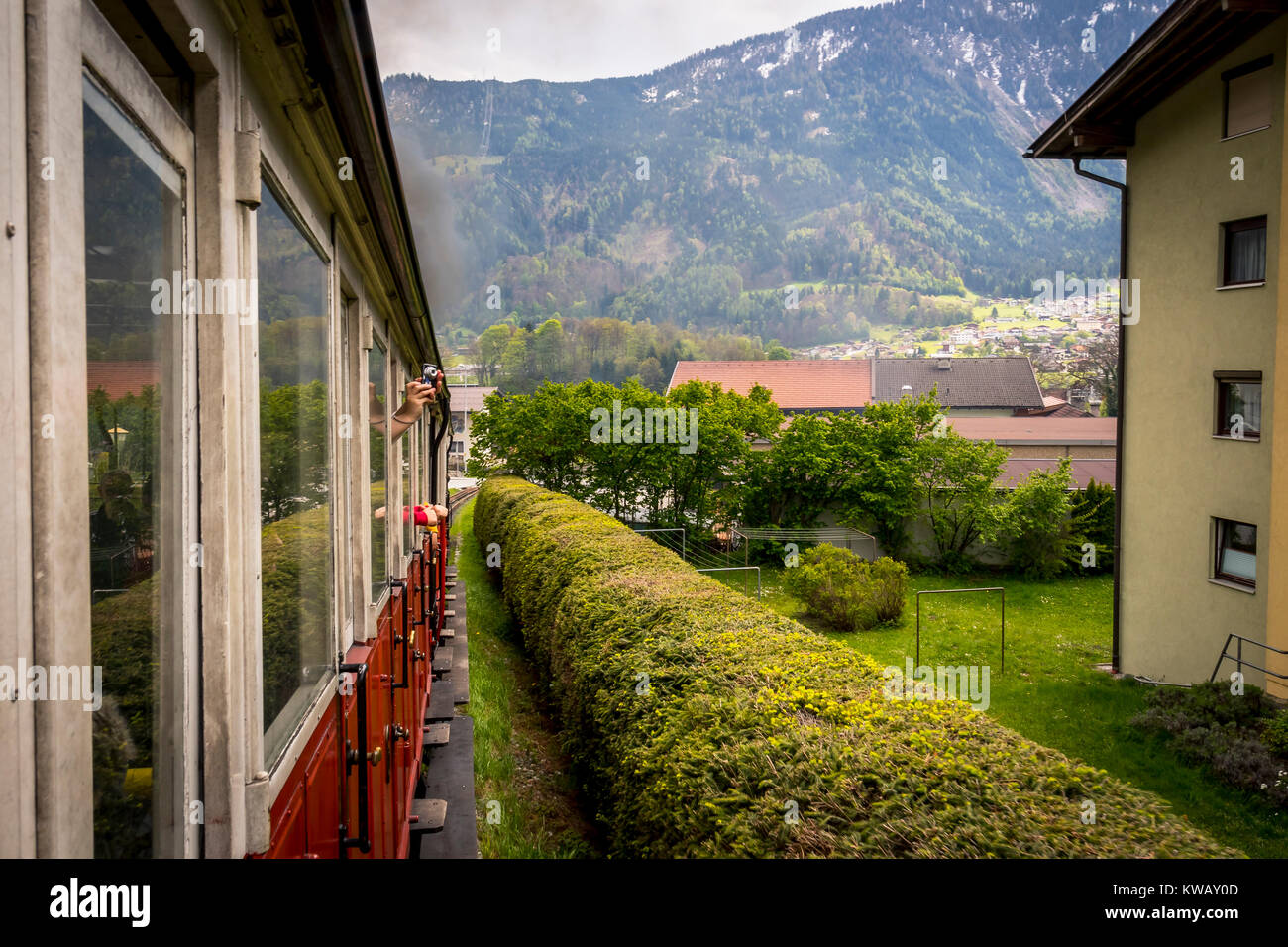 Zillertal tourist train of Austria Stock Photo