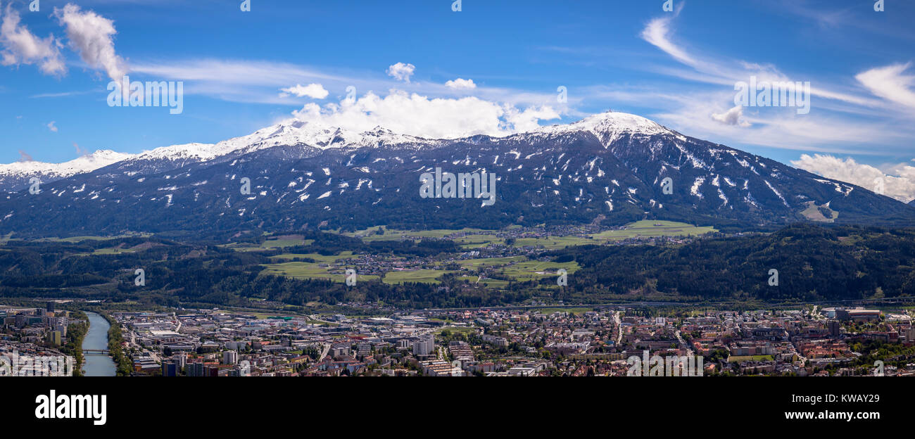 Alps from Hungerbrug Bahn, Innsbruck , Austria Stock Photo