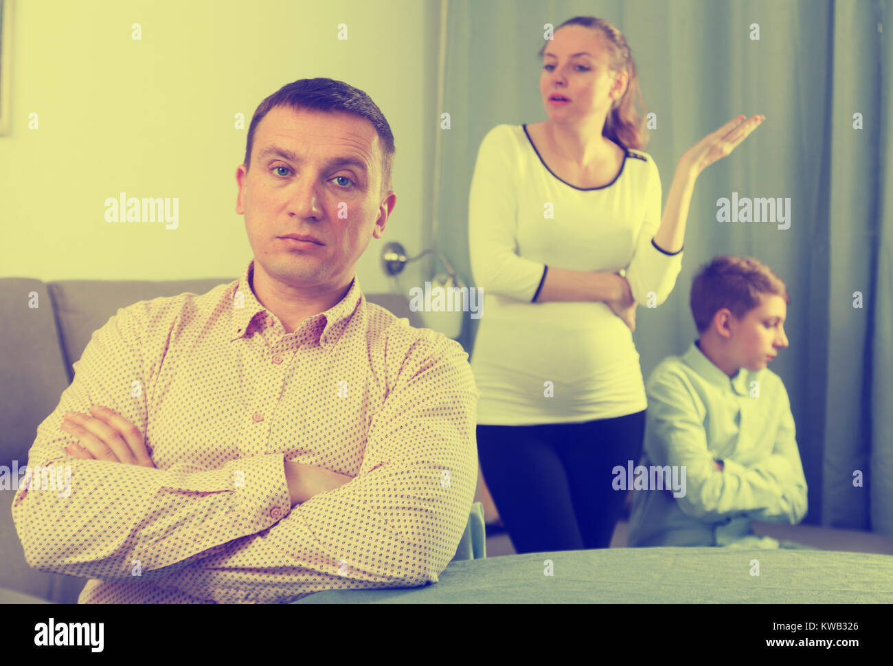 Mother son wife tension hi-res stock photography and images - Alamy