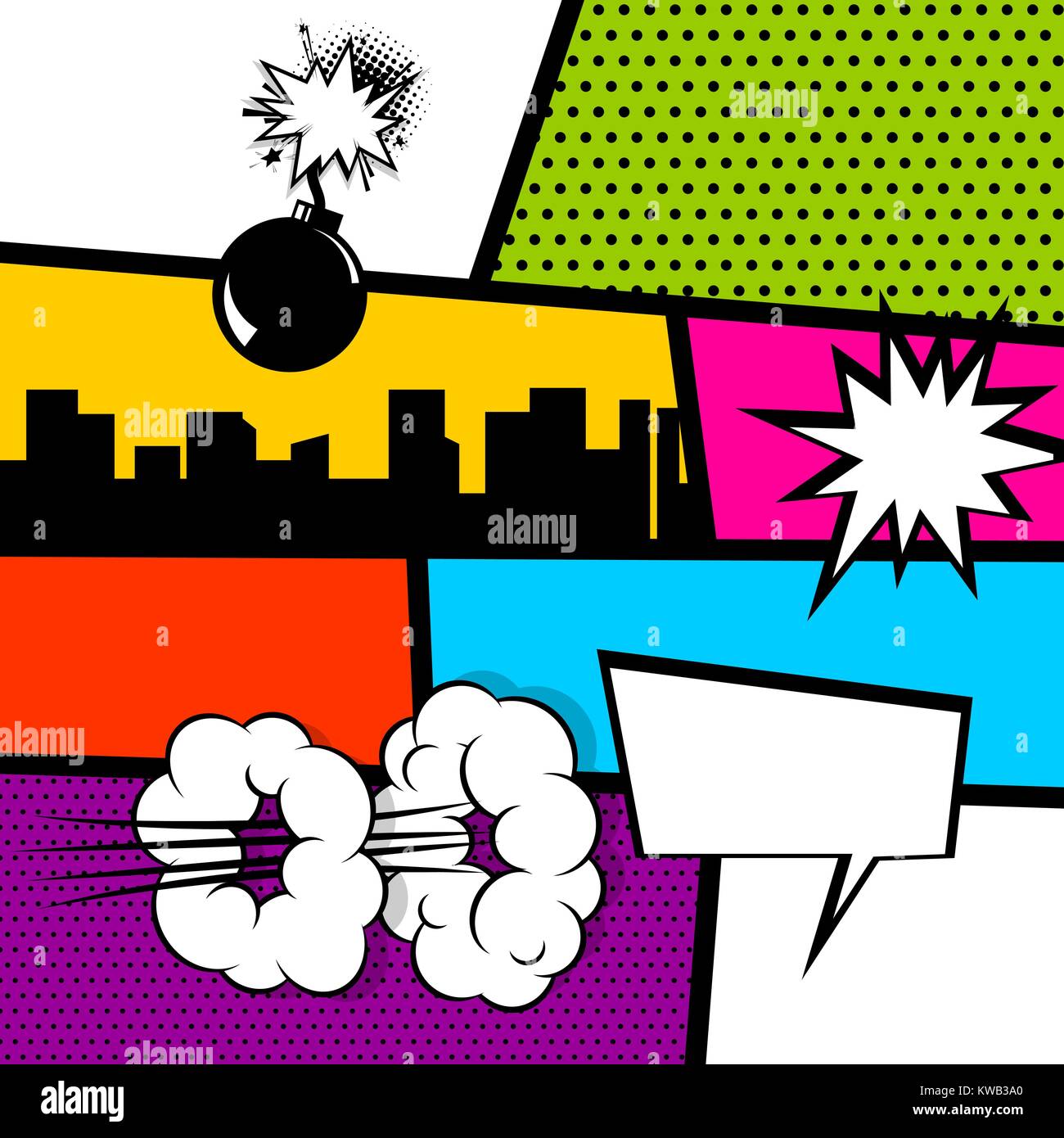 Comic book page pop art hi-res stock photography and images - Alamy