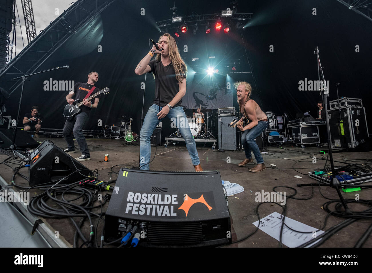 The Danish stoner rock band Bersærk performs a live concert at the ...