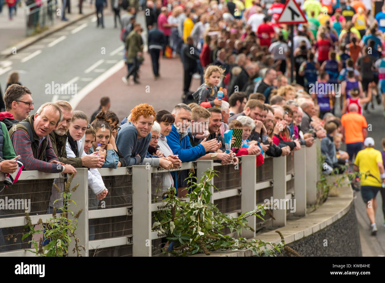 Crowds watching the Great North Run, Newcastle-upon-Tyne, England, UK, 2017. Stock Photo