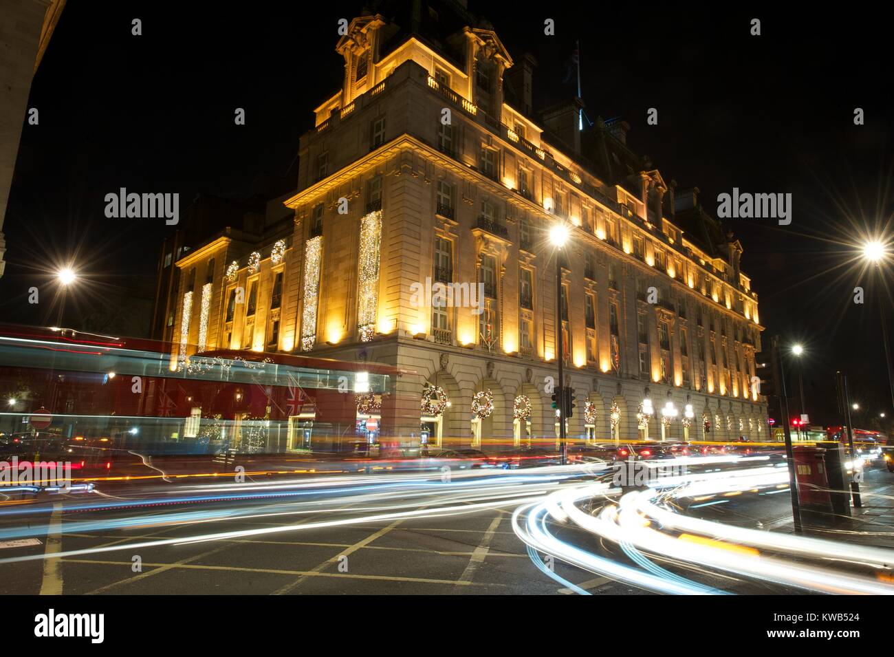 The Ritz at night Stock Photo Alamy