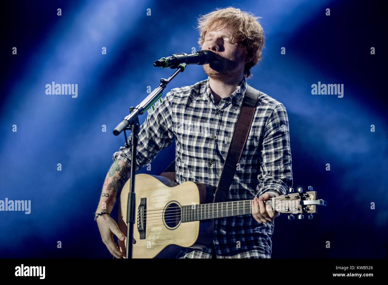 The popular English singer-songwriter and musician Ed Sheeran performs ...