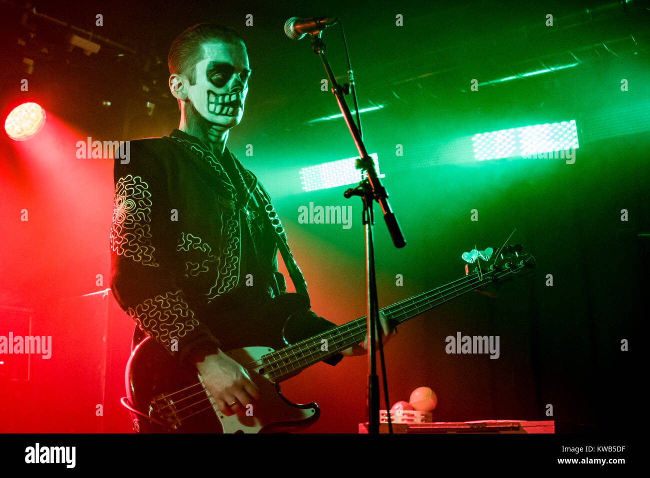 The Danish psychobilly, surf punk band Hola Ghost performs a live