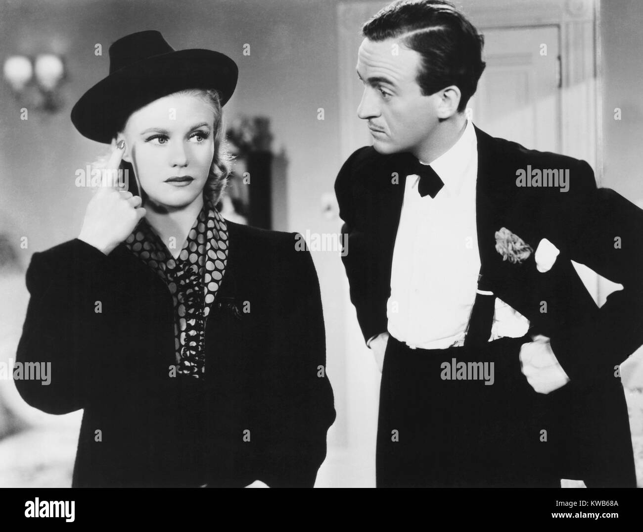 BACHELOR MOTHER, from left: Ginger Rogers, David Niven, 1939 Stock ...