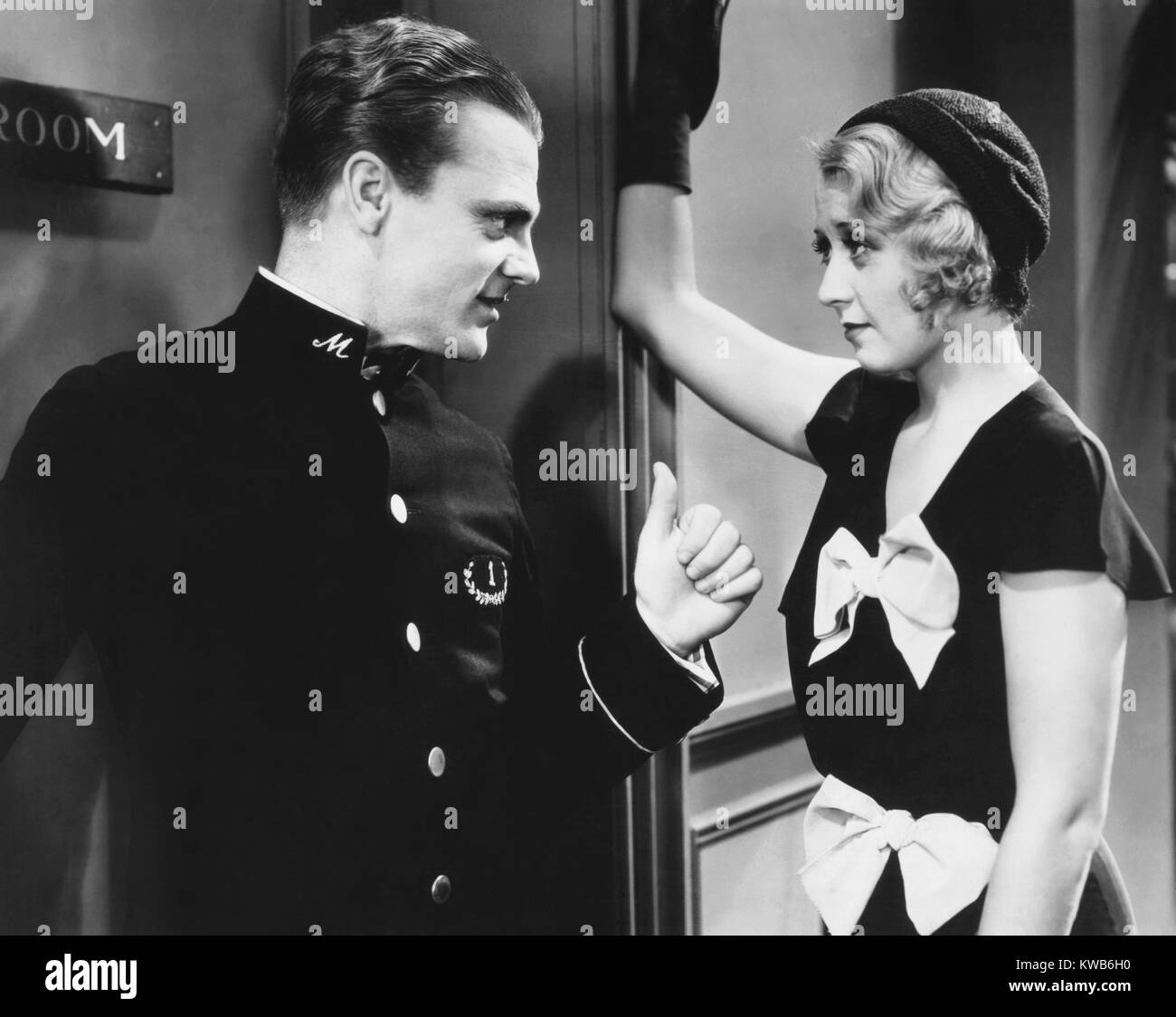 BLONDE CRAZY, from left: James Cagney, Joan Blondell, 1931 Stock Photo ...