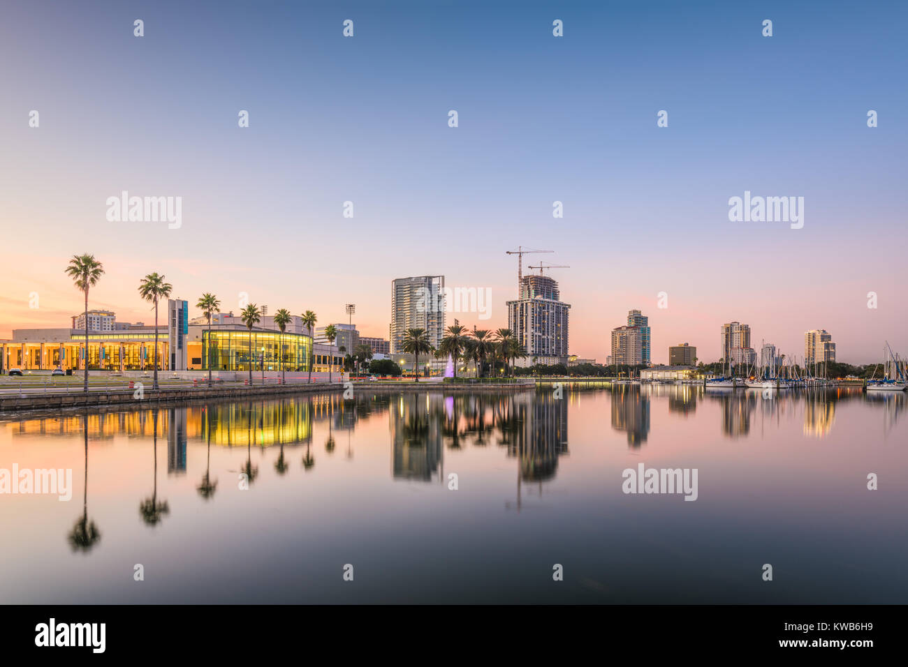 St. Petersburg, Florida, USA downtown city skyline on the bay. Stock Photo