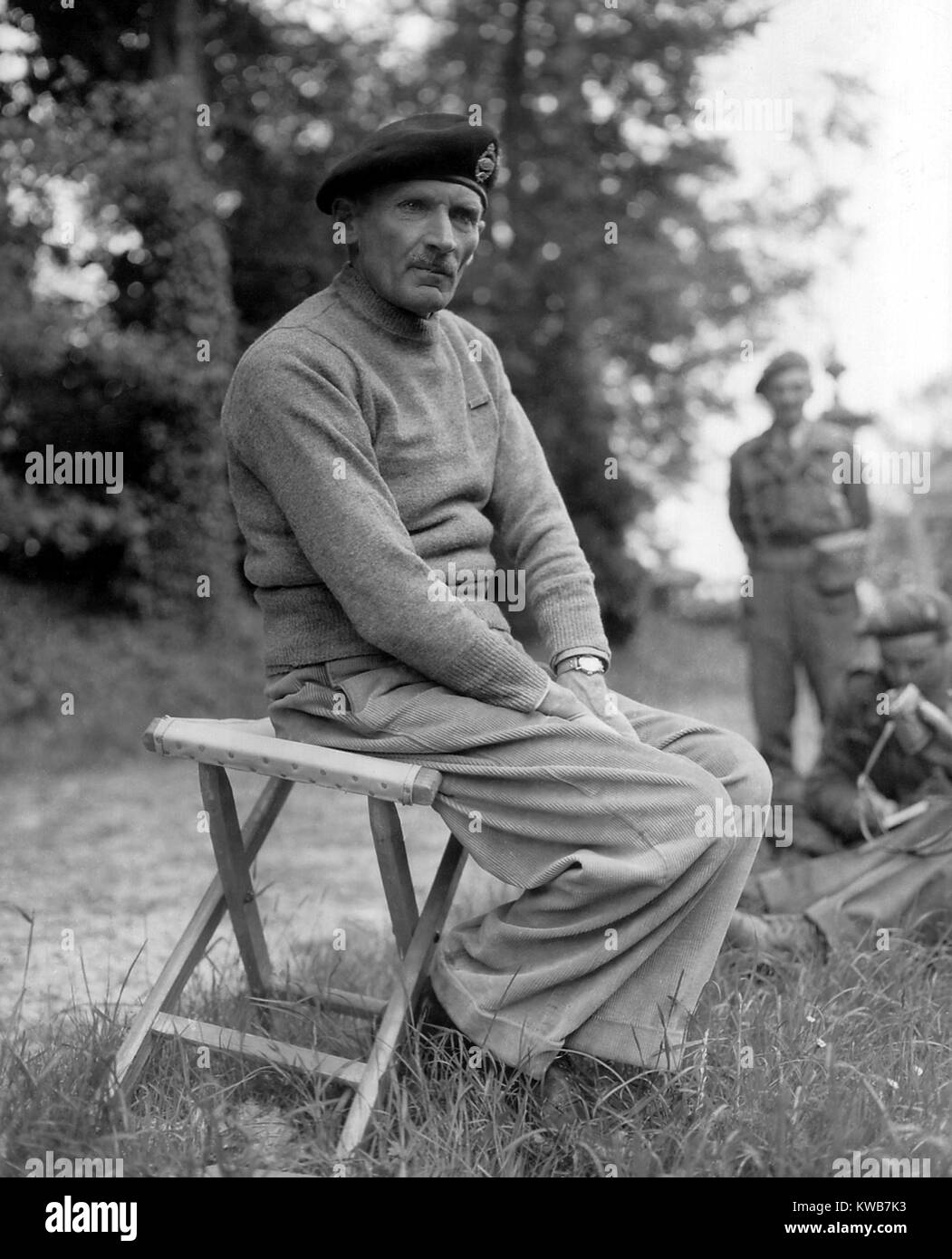 General Bernard Montgomery during a press conference in Normandy on June 11, 1944. World War 2. (BSLOC 2014 8 141) Stock Photo