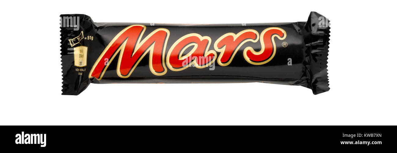A cut out shot of a Mars bar Stock Photo