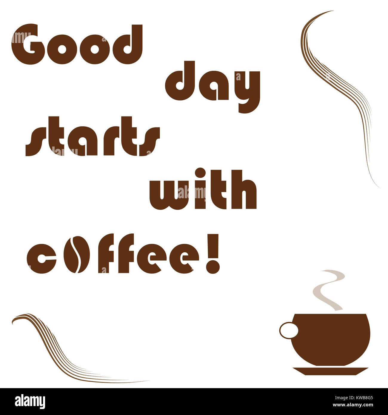 good day starts with coffee logo - cup of coffee logo - coffee quotes  vector Stock Vector Image & Art - Alamy