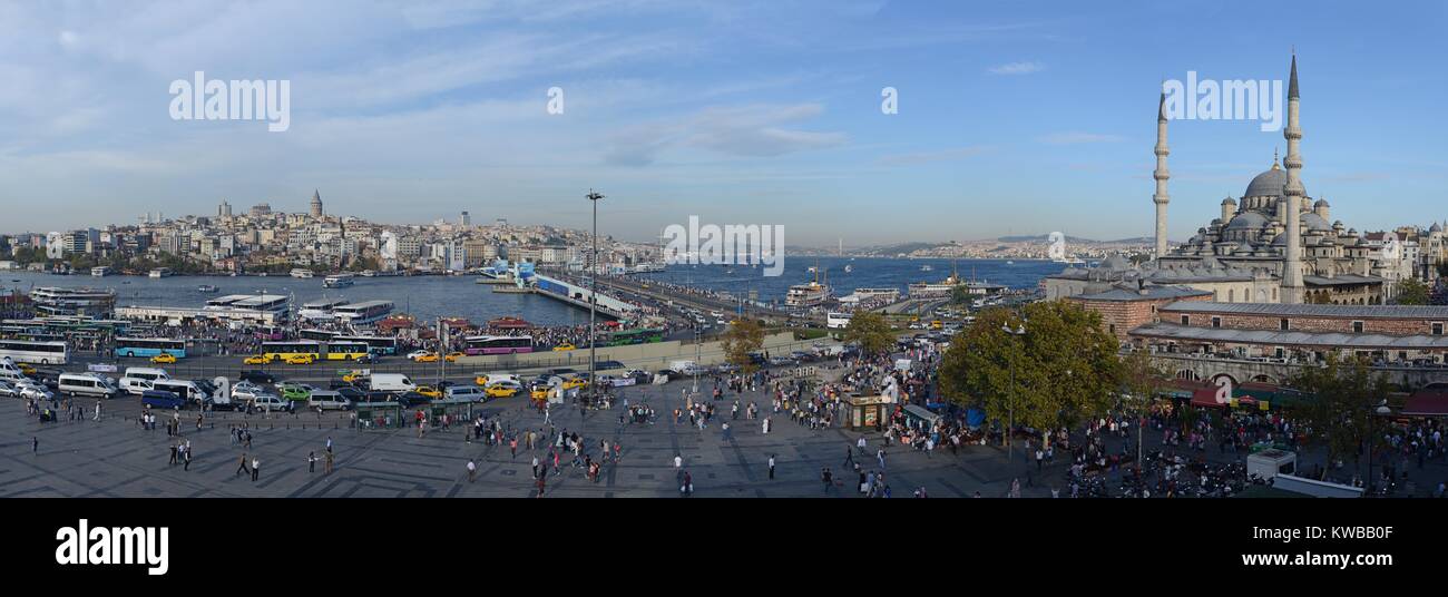 OCTOBER 13,2012 ISTANBUL.The Eminonu Square in a rush hour. Stock Photo