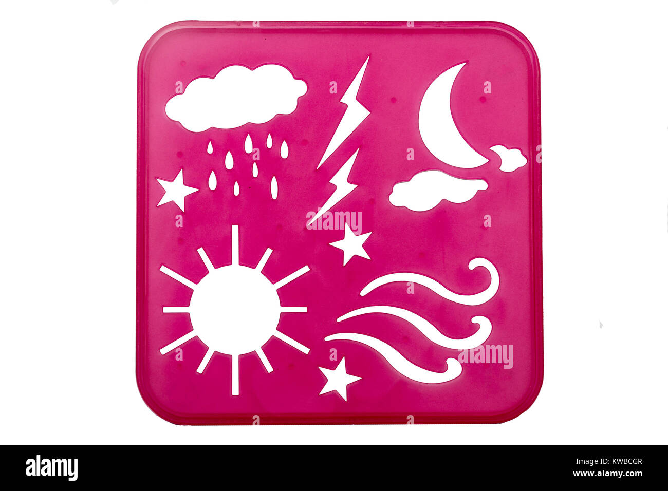 Weather stencil shapes on a pink background Stock Photo