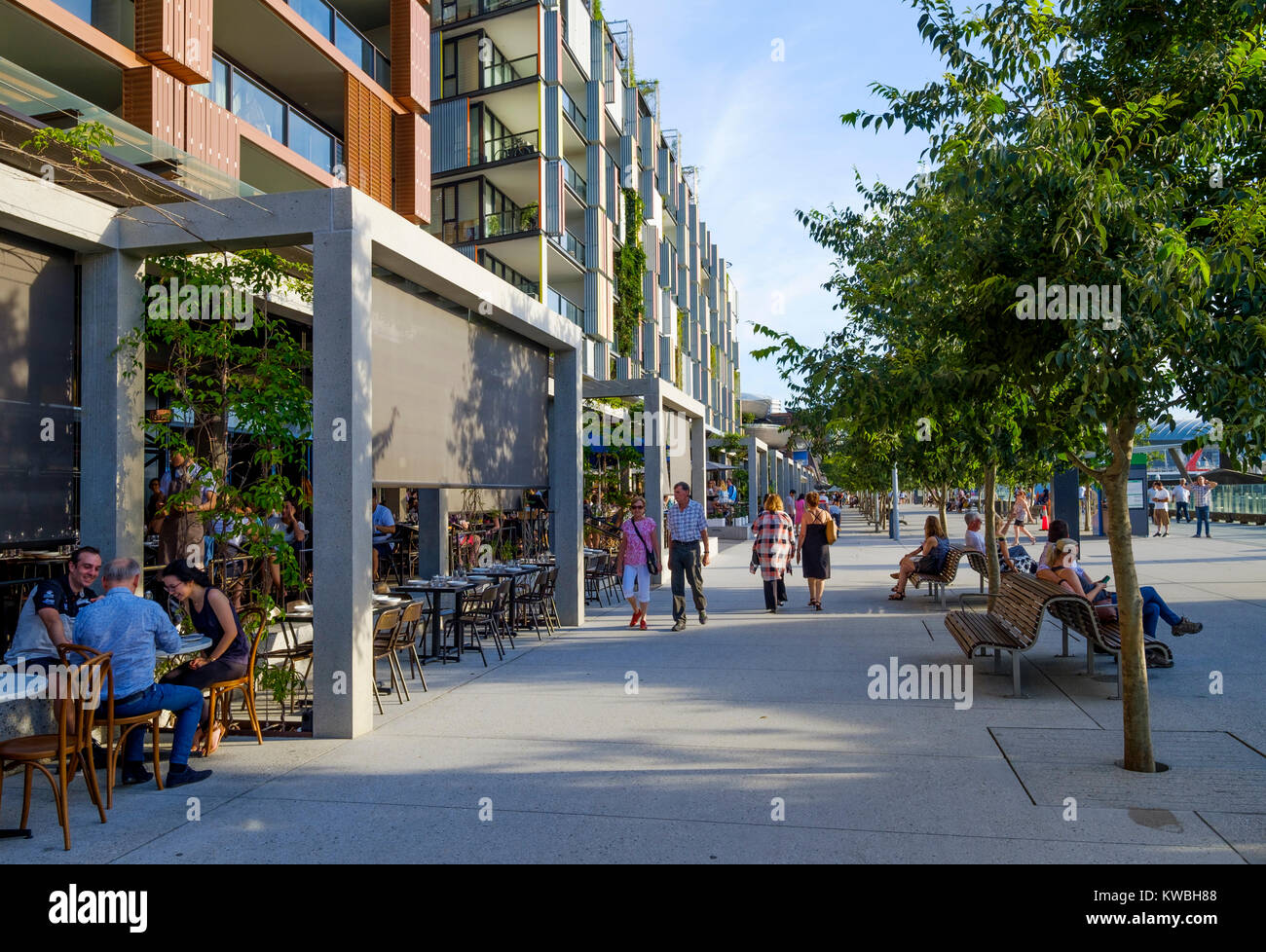 Residential buildings and restaurants in Barangaroo South precinct at ...