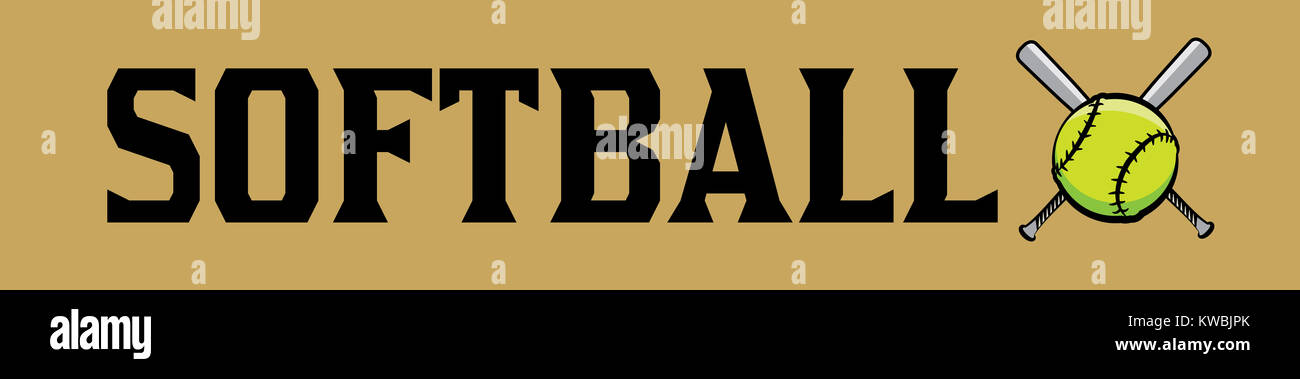 The word softball and ball banner word art illustration. Vector EPS 10  available Stock Photo - Alamy