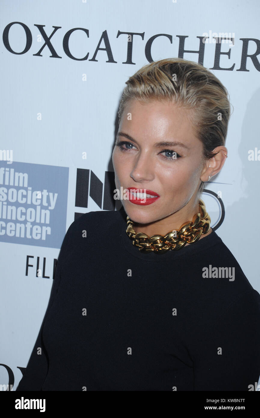 NEW YORK, NY - OCTOBER 10: Sienna Miller attends the 'Foxcatcher