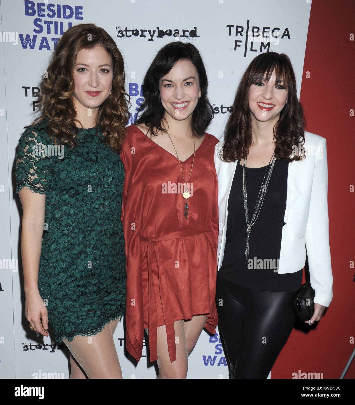 NEW YORK, NY - NOVEMBER 09:  Jessy Hodges, Britt Lower, Erin Darke  attends the 'Beside Still Waters' New York Premiere at the Sunshine Landmark Theatre on November 9, 2014 in New York City.   People:  Jessy Hodges, Britt Lower, Erin Darke Stock Photo