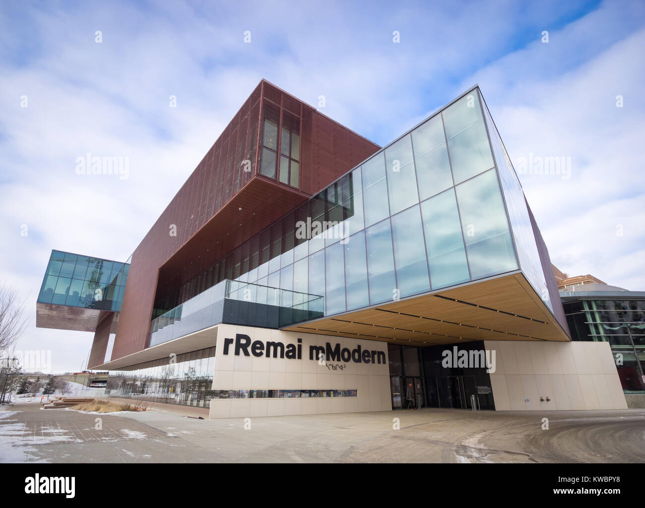 The exterior of the Remai Modern Art Gallery of Saskatchewan in Saskatoon, Saskatchewan, Canada. Stock Photo