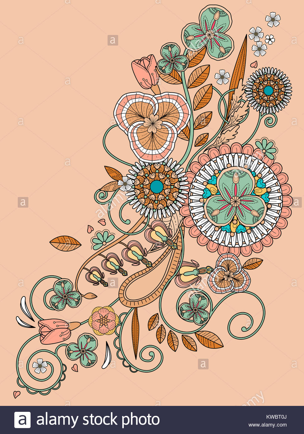 Romantic Floral Coloring Page Design In Exquisite Line