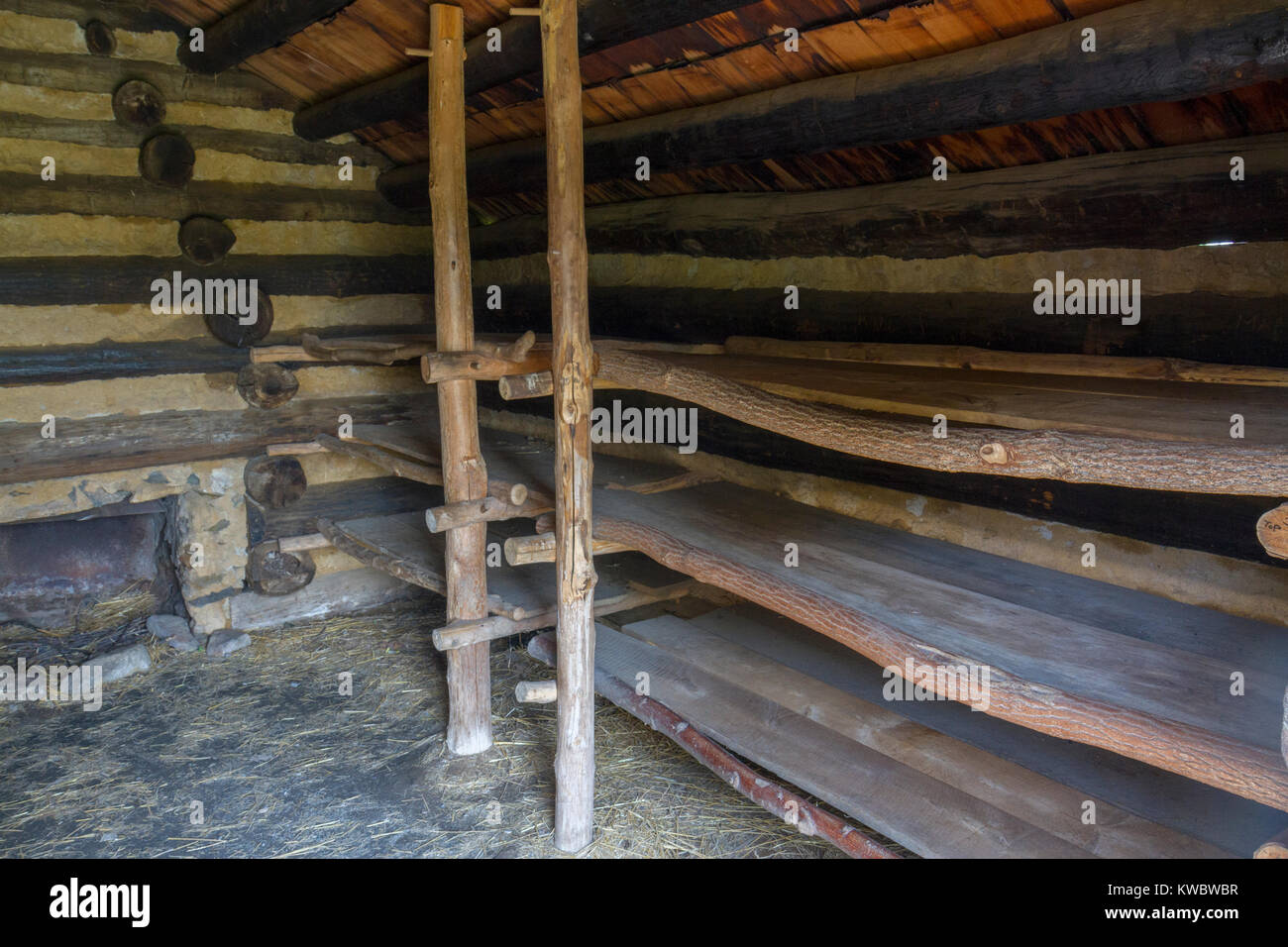 Inside Replica Huts Part Of A Reconstructed Camp In Valley Forge