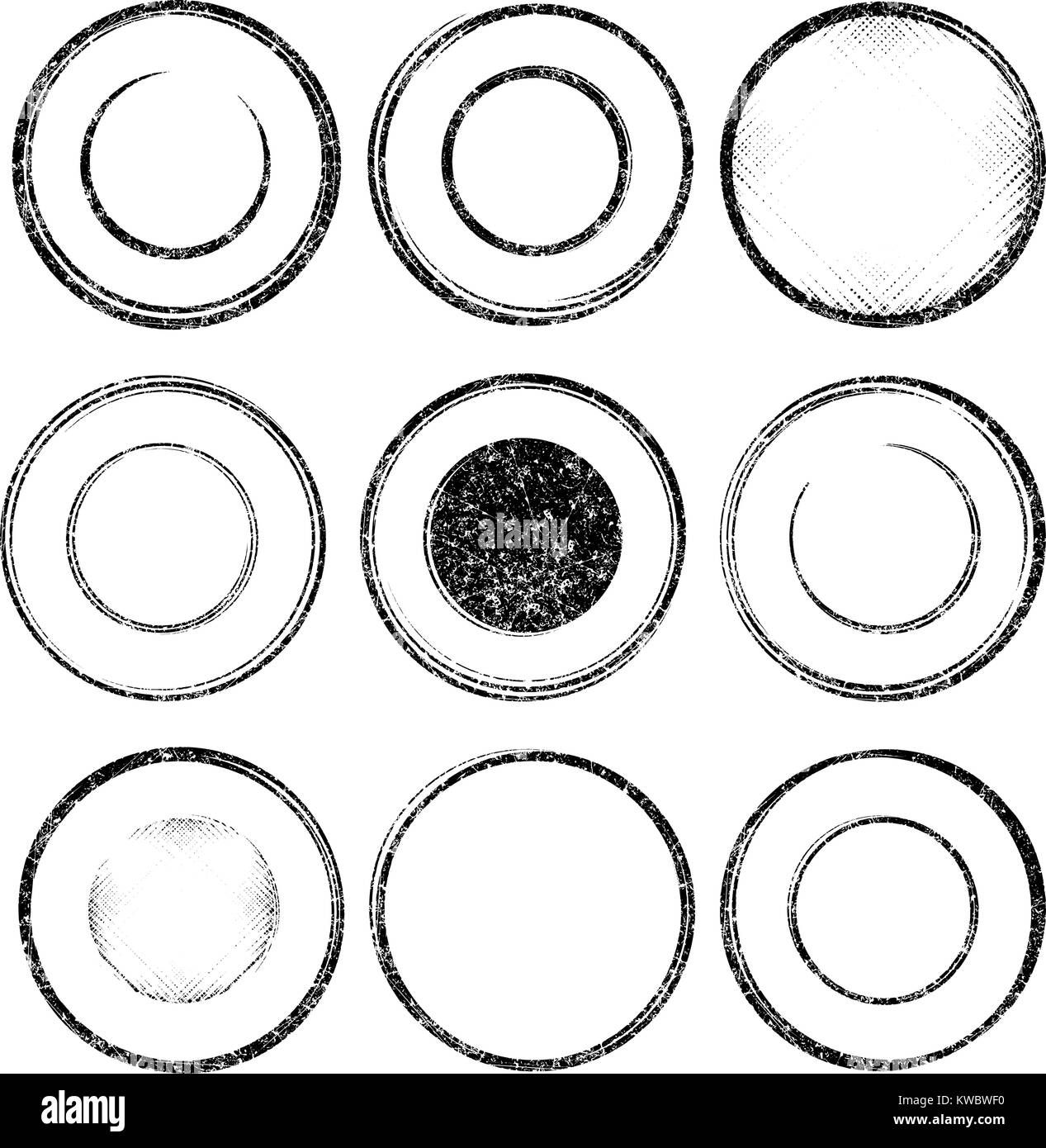 Set of nine grunge templates for rubber stamps Stock Vector Image & Art ...