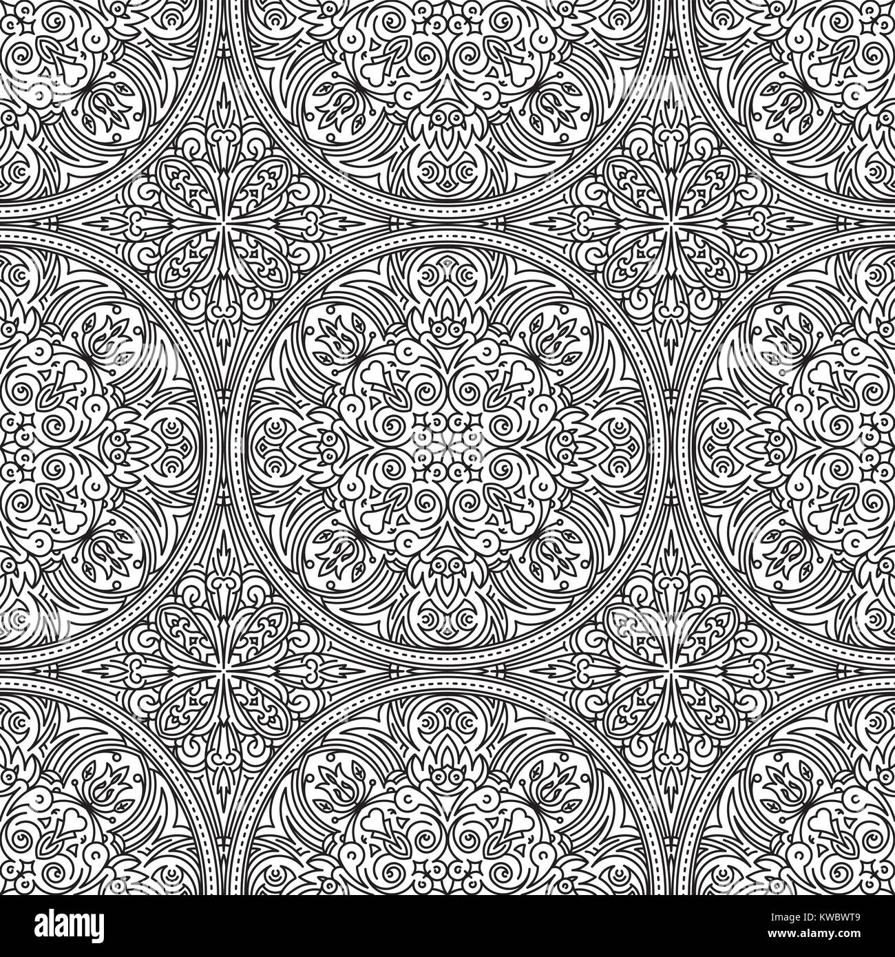 Seamless Abstract Tribal Black-White Pattern. Hand Drawn Ethnic Texture ...