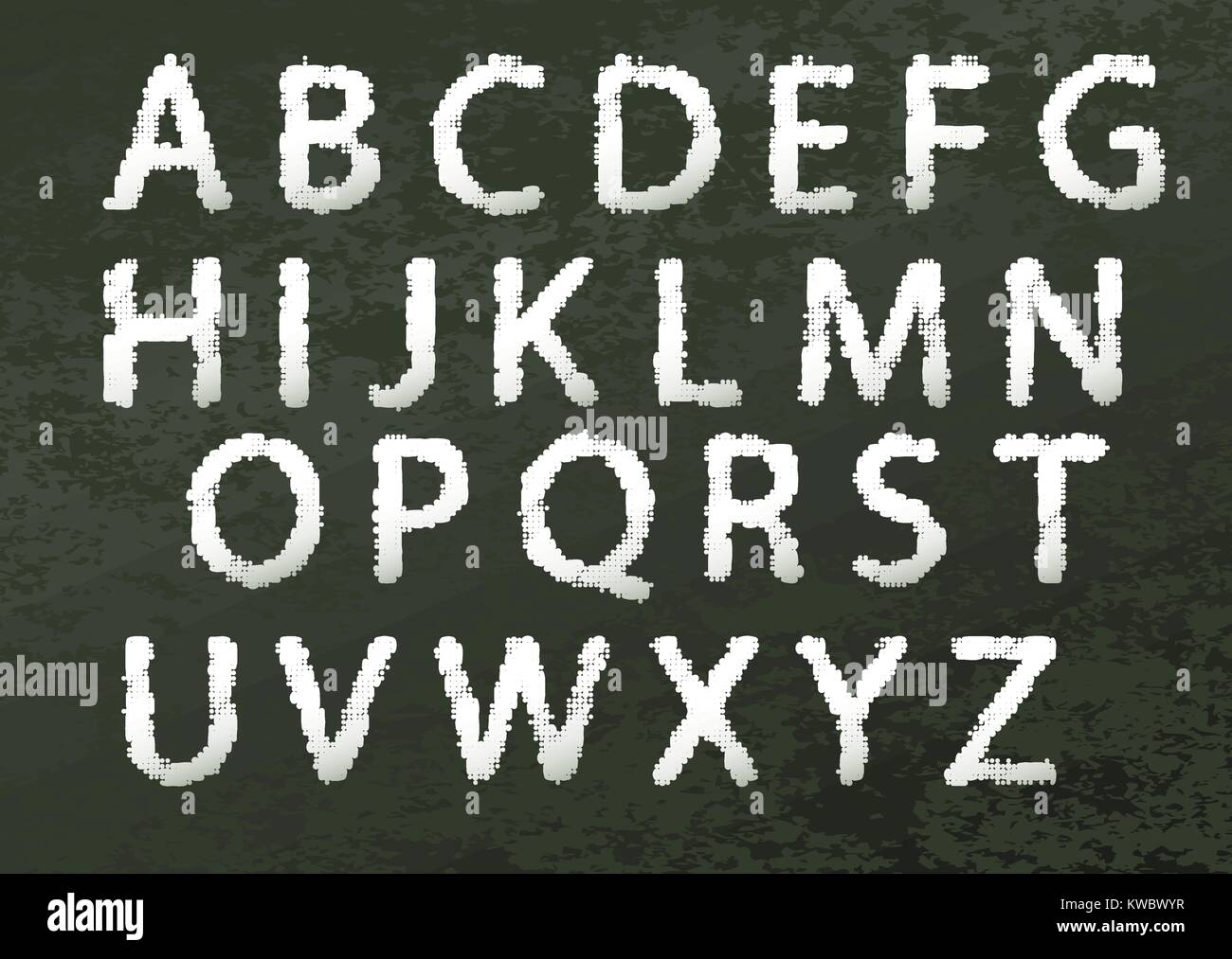 Chalked alphabet font in typographic modern style font Stock Vector ...