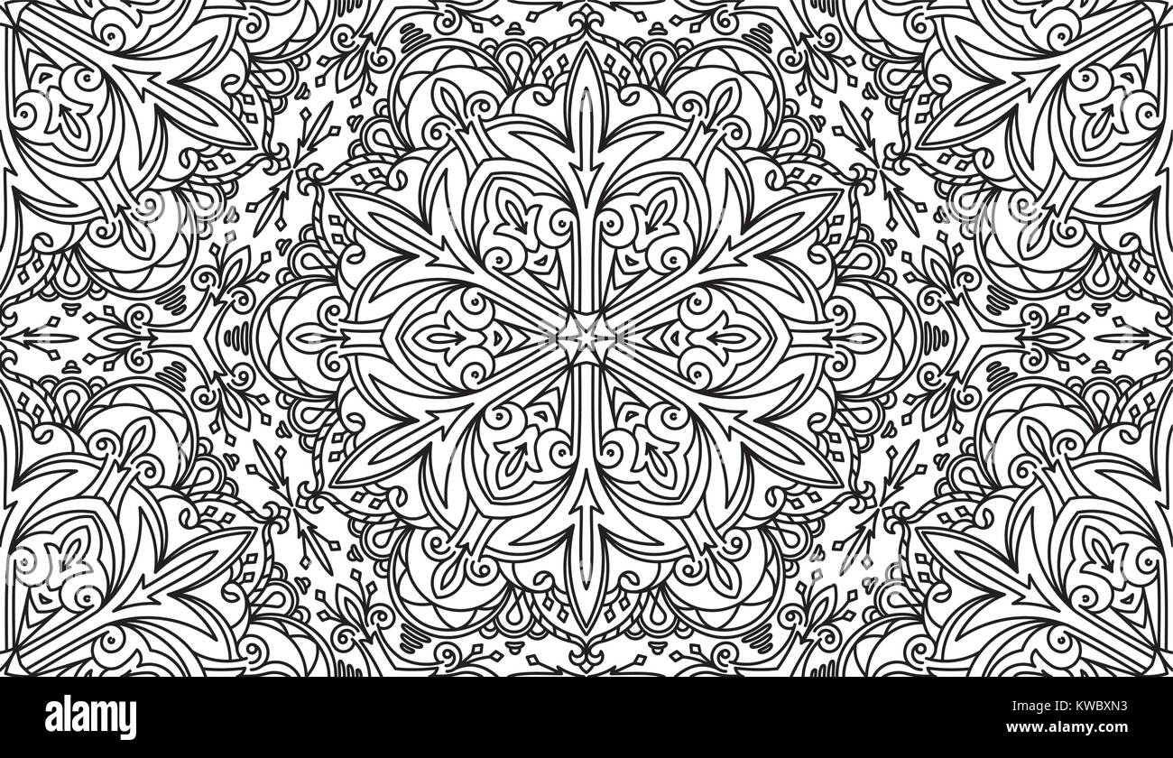Seamless Abstract Tribal Black-White Pattern. Hand Drawn Ethnic Texture ...