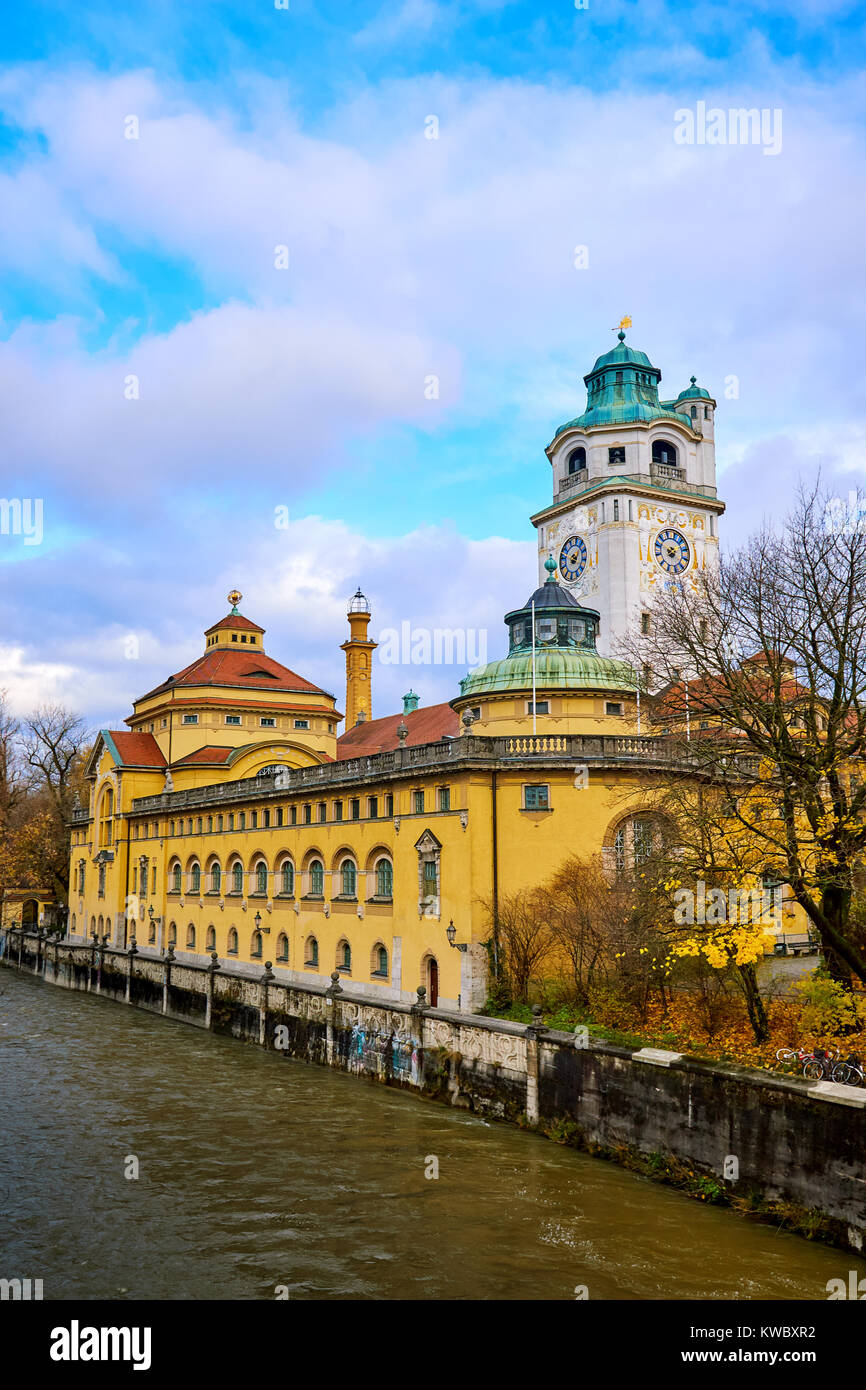 Building of a famous public bath and swimming pool in Munich, Germany Stock Photo Alamy