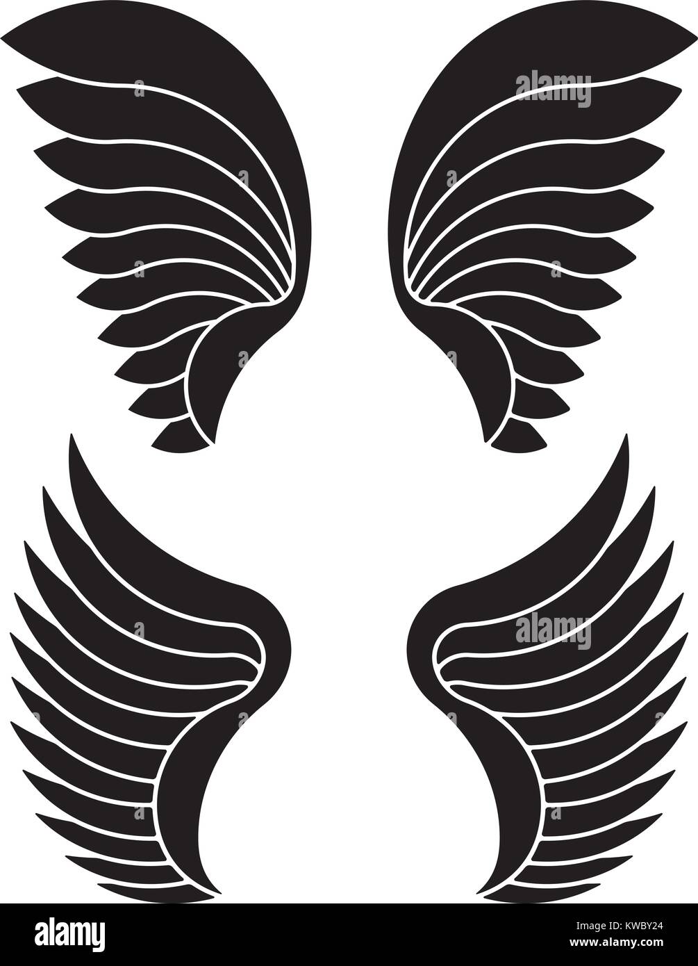 Pair angel wings icon cartoon hi-res stock photography and images - Alamy