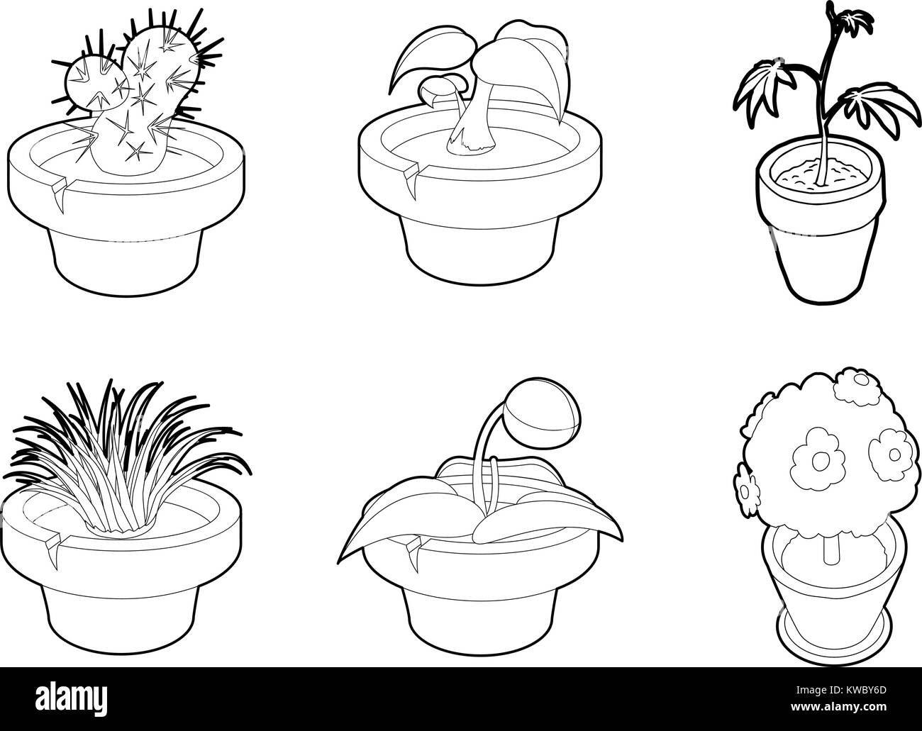 House plant icon set, outline style Stock Vector Image & Art - Alamy