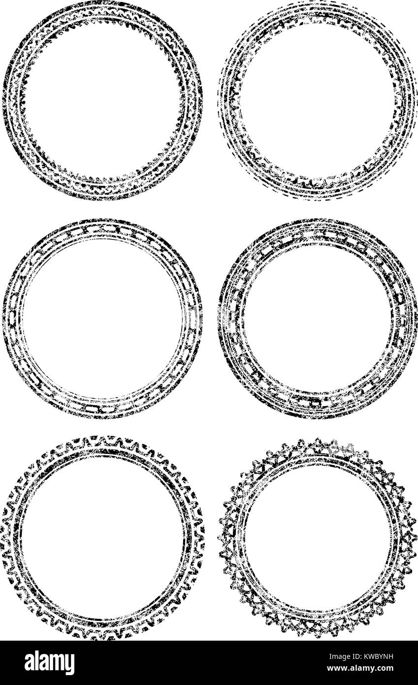 Set of six grunge style templates for rubber stamps Stock Vector Image ...