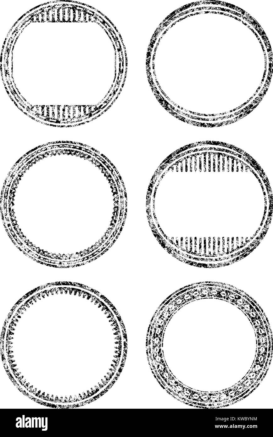Set of six grunge style templates for rubber stamps Stock Vector Image ...