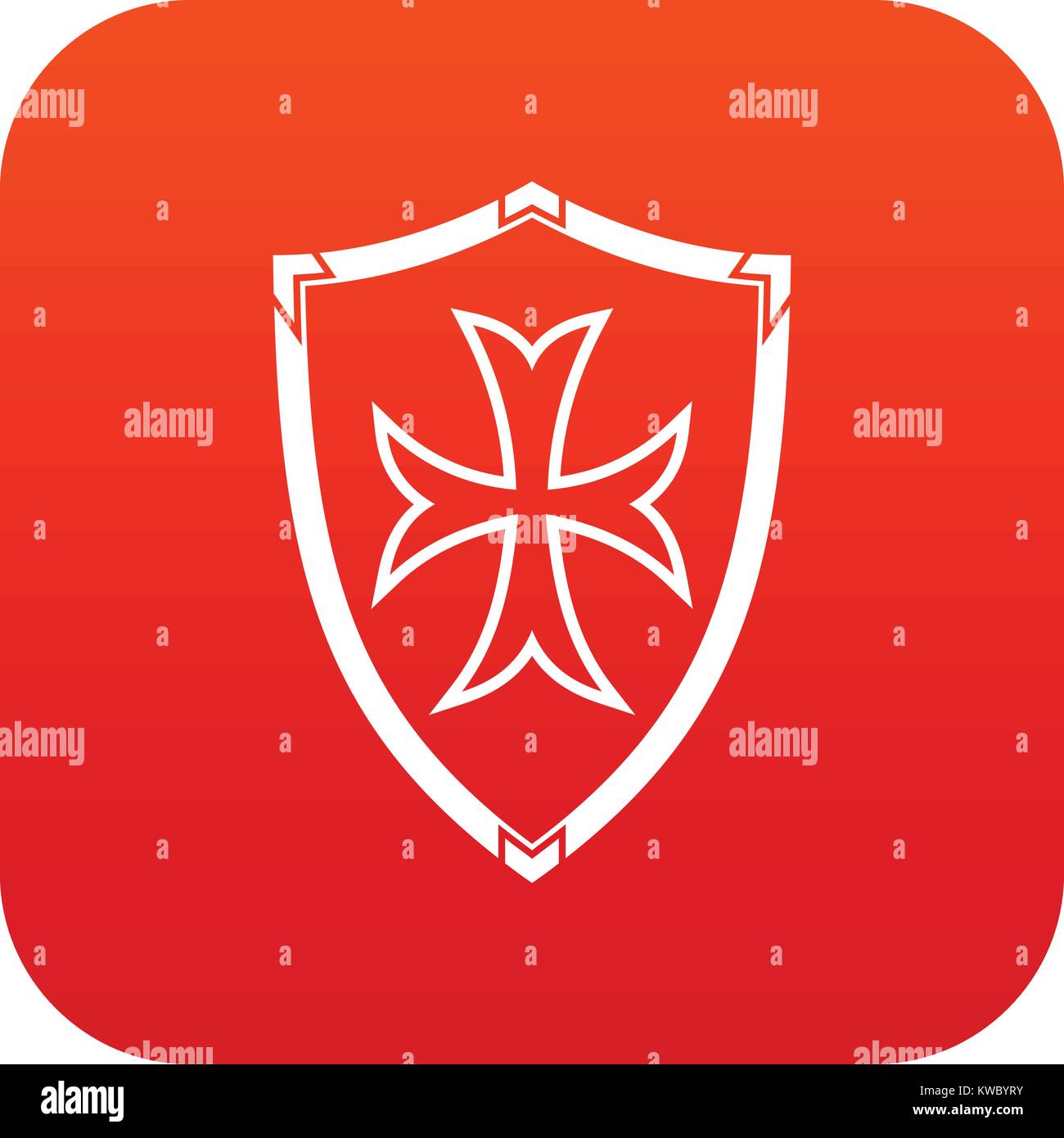 Protective shield icon digital red Stock Vector Image & Art - Alamy