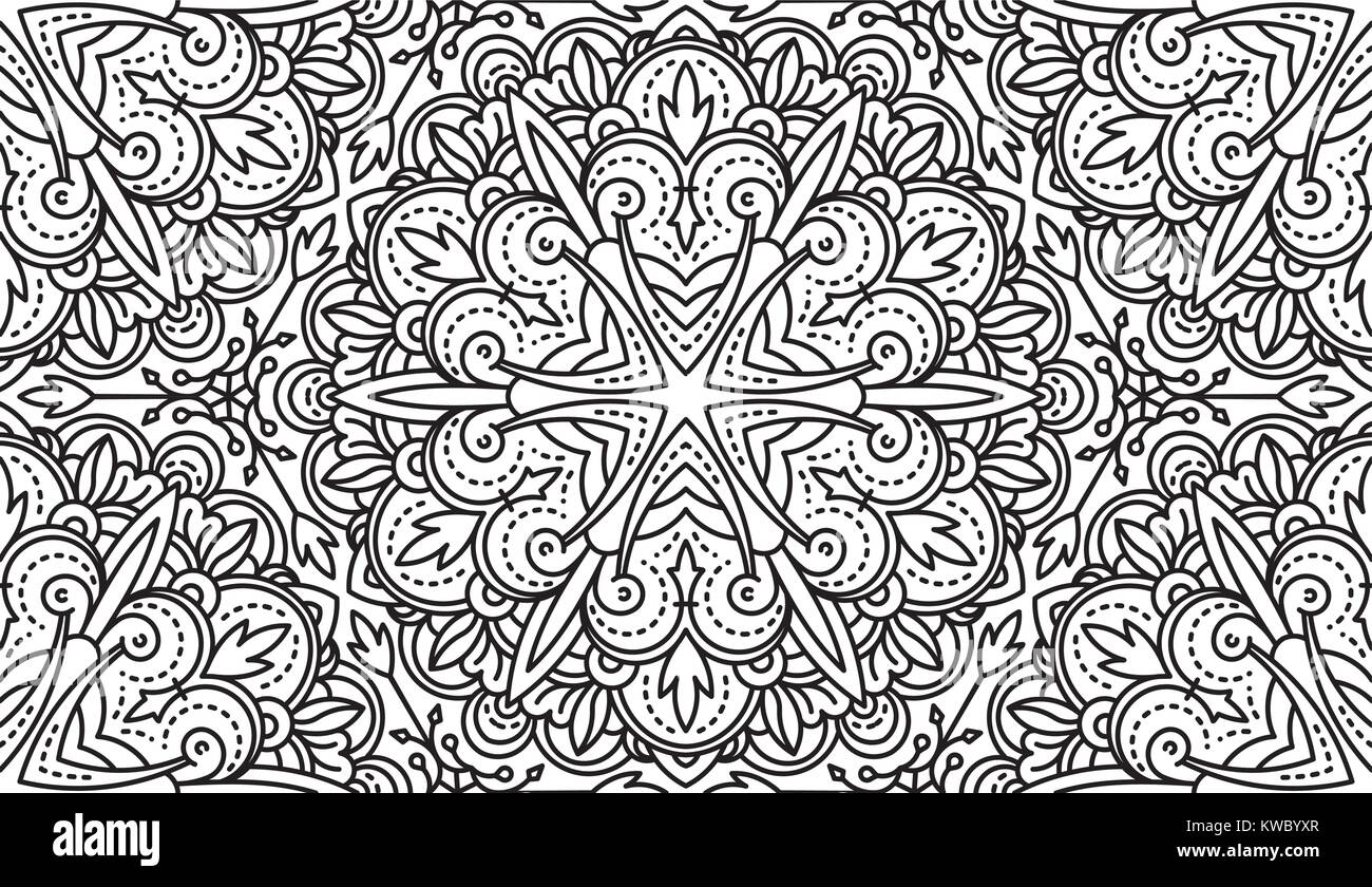 Seamless Abstract Tribal Black-White Pattern. Hand Drawn Ethnic Texture ...