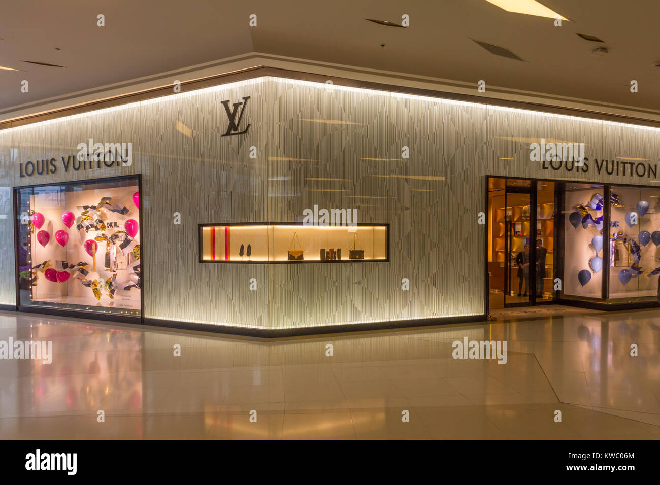 Louis Vuitton store in Siam Paragon mall, Bangkok, Thailand Stock