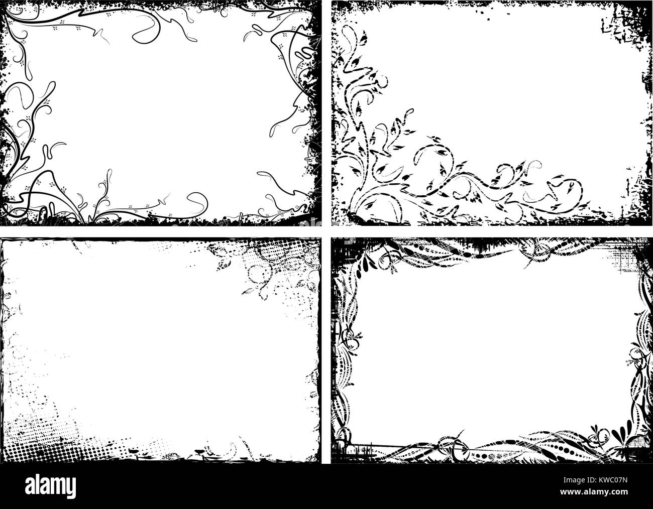 Black floral frames Stock Vector Images - Alamy