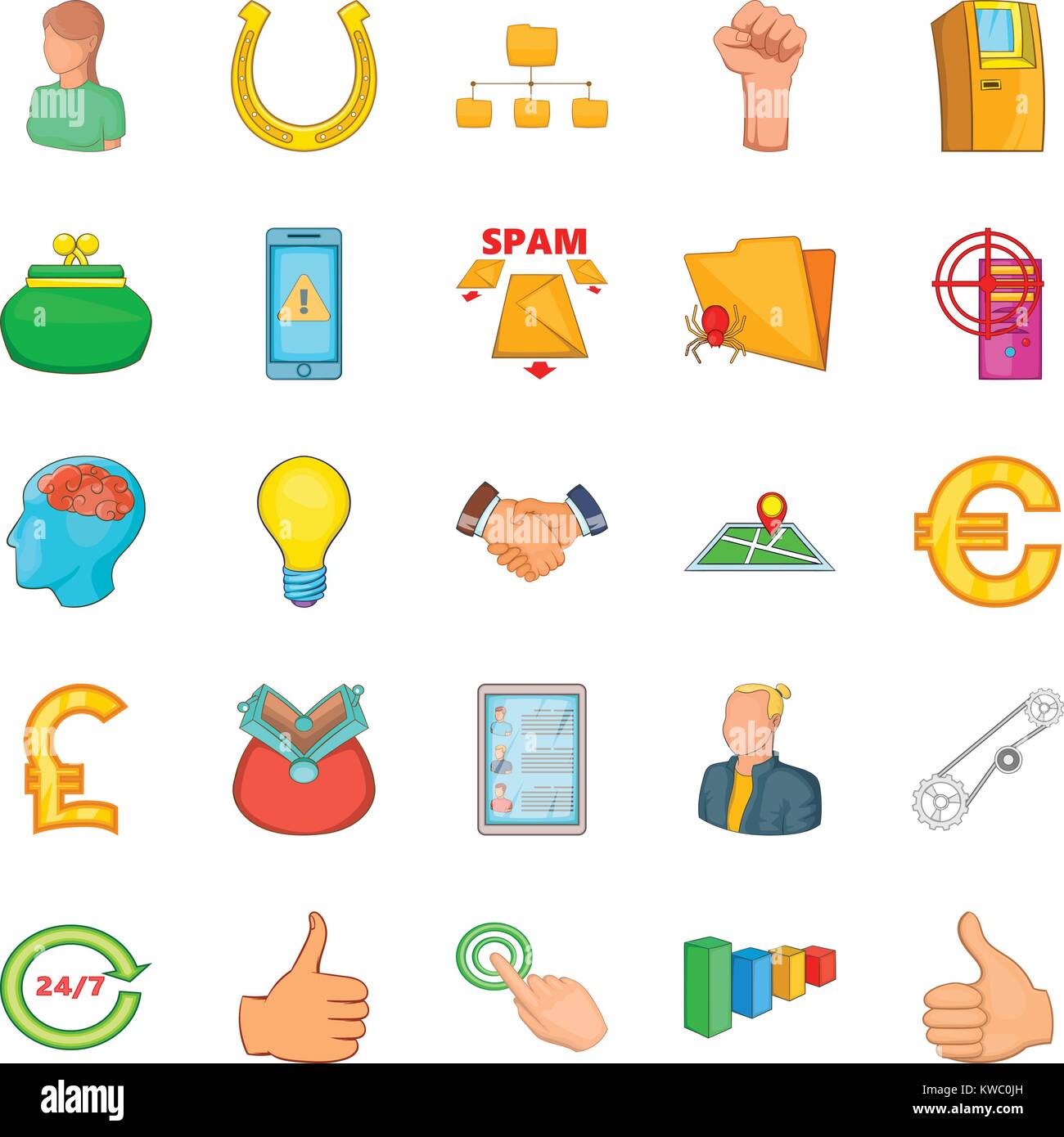 Business crew icons set, cartoon style Stock Vector Image & Art - Alamy