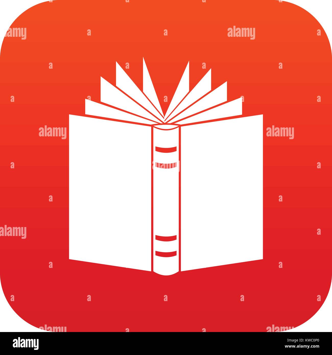 Open thick book icon digital red Stock Vector Image & Art - Alamy