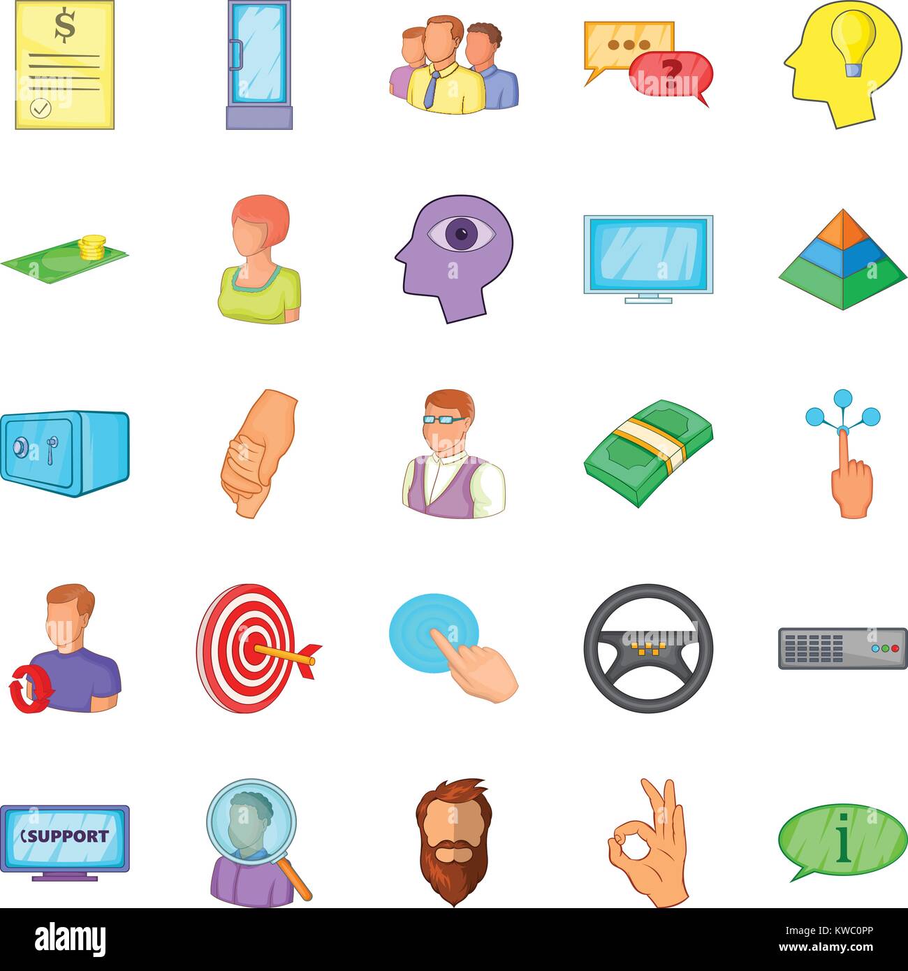 Crew icons set, cartoon style Stock Vector Image & Art - Alamy