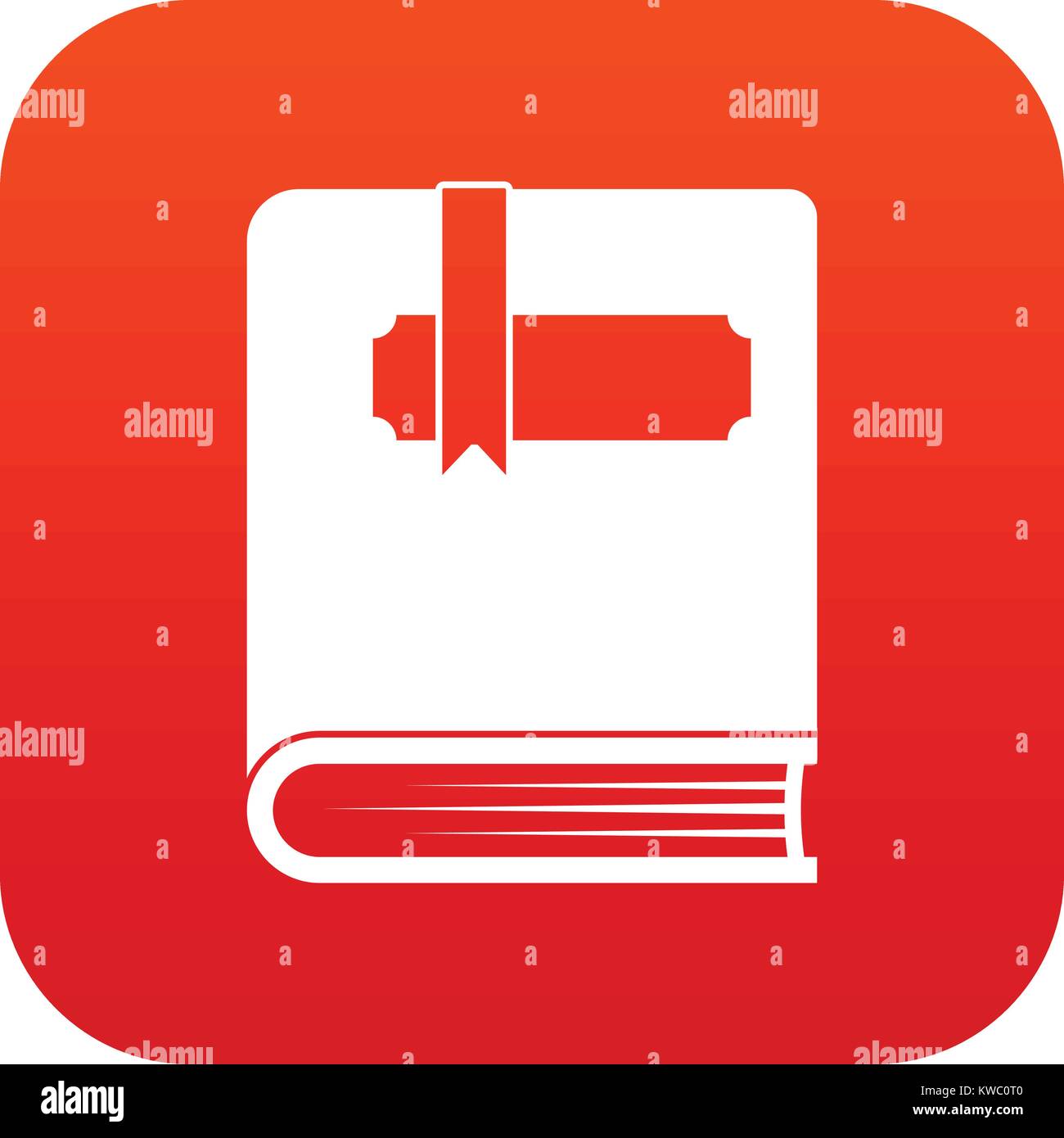 Thick book with bookmark icon digital red Stock Vector Image & Art - Alamy