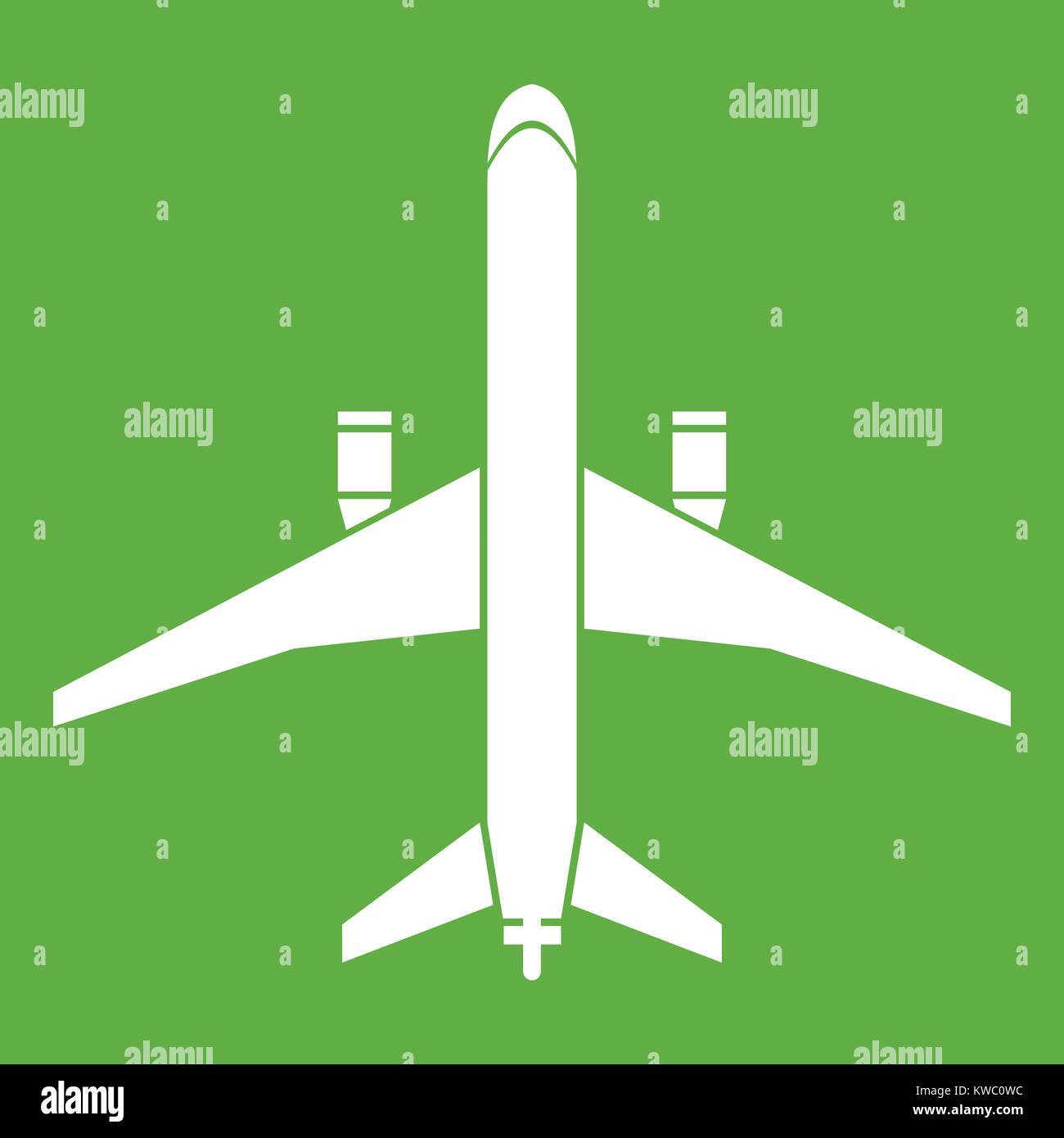 Plane icon green Stock Vector