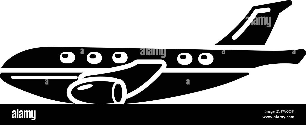 Passenger airplane icon, simple black style Stock Vector Image & Art ...