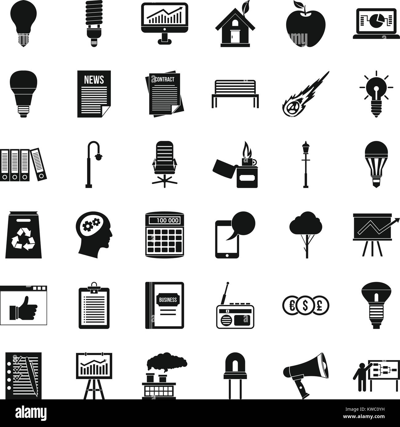 Diagram icons set, simple style Stock Vector Image & Art - Alamy