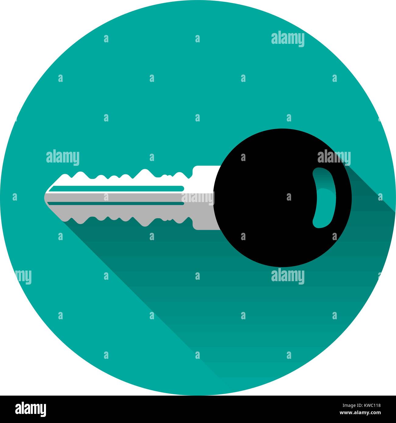 Key in flat design style with shadow can use as web icon Stock Vector ...